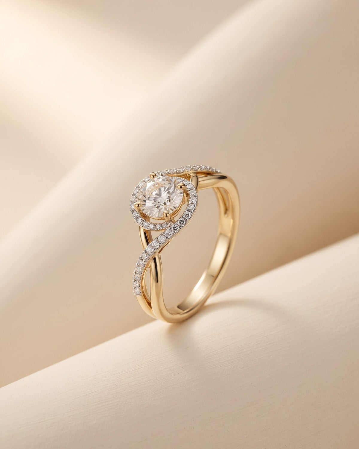 Solstice Halo Triple Band Ring