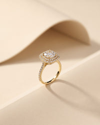 Lintel Cushion Halo Ring
