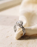 Solstice Halo Triple Band Ring