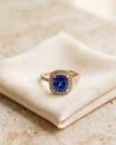Lintel Cushion Halo Ring