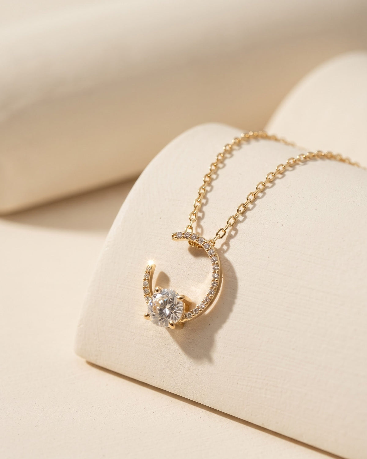 Selene Crescent Diamond Necklace