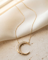 Onyx Crescent Pavé Necklace