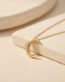 Onyx Crescent Pavé Necklace