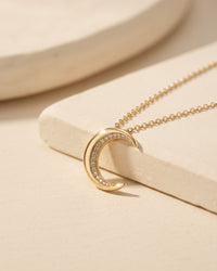 Onyx Crescent Pavé Necklace