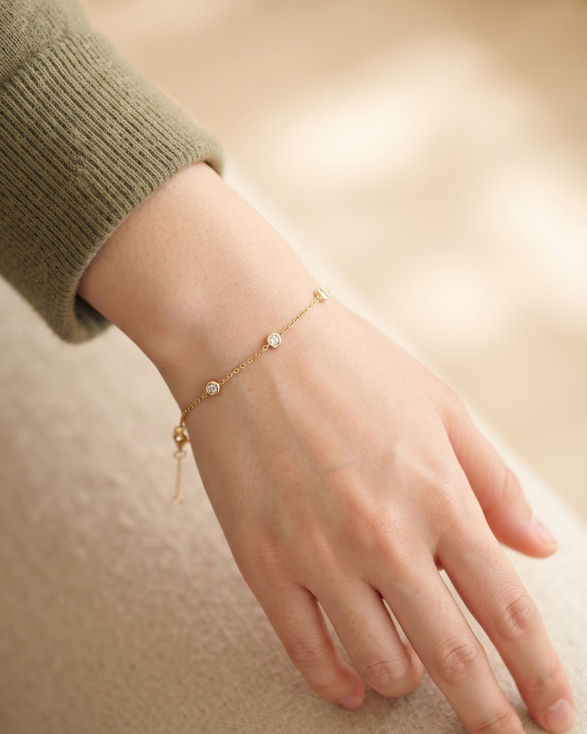 Slate Bezel Station Bracelet