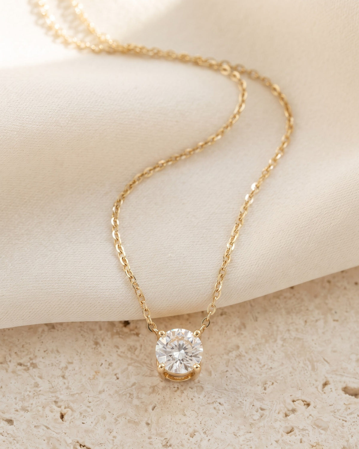 Portico Solitaire Pendant Necklace