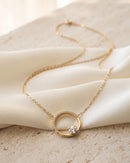 Selene Crescent Diamond Necklace