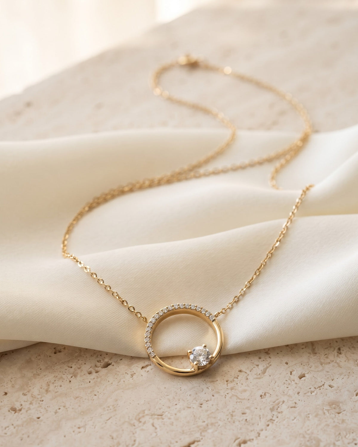 Selene Crescent Diamond Necklace
