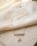 Lyra Bar and Pear Drop Necklace