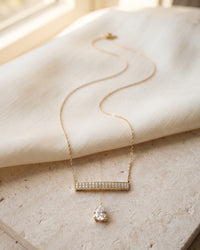 Lyra Bar and Pear Drop Necklace