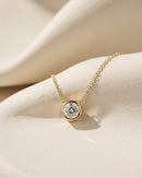 Corona Bezel Solitaire Necklace