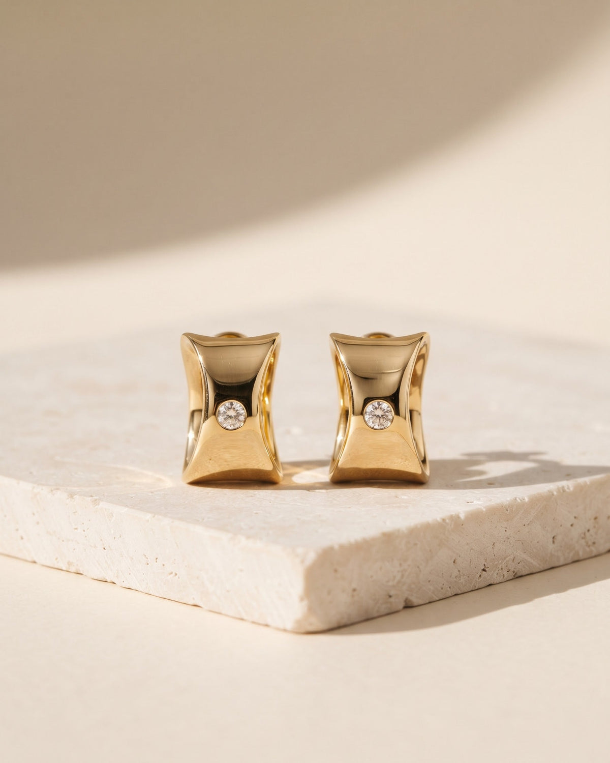 Cove Diamond Bezel Huggie Earrings