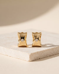 Cove Diamond Bezel Huggie Earrings