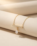 Lyra Bar and Pear Drop Necklace