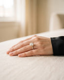 Lintel Cushion Halo Ring