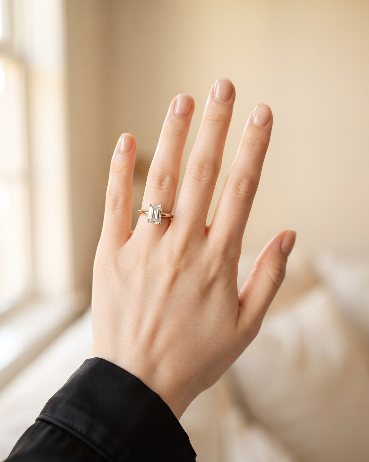 Solstice Emerald Solitaire Ring