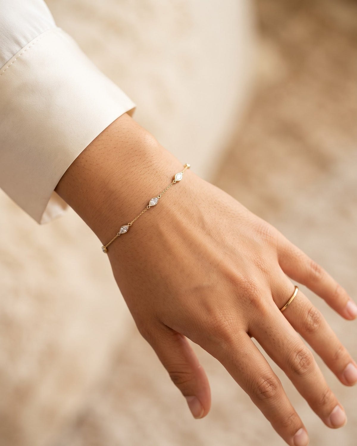 Bellatrix Marquise Station Bracelet