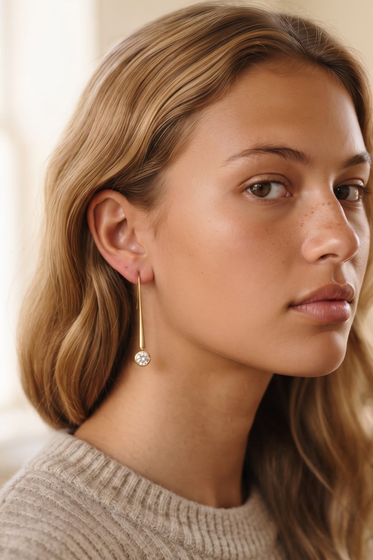 Rille Tapered Drop Earrings