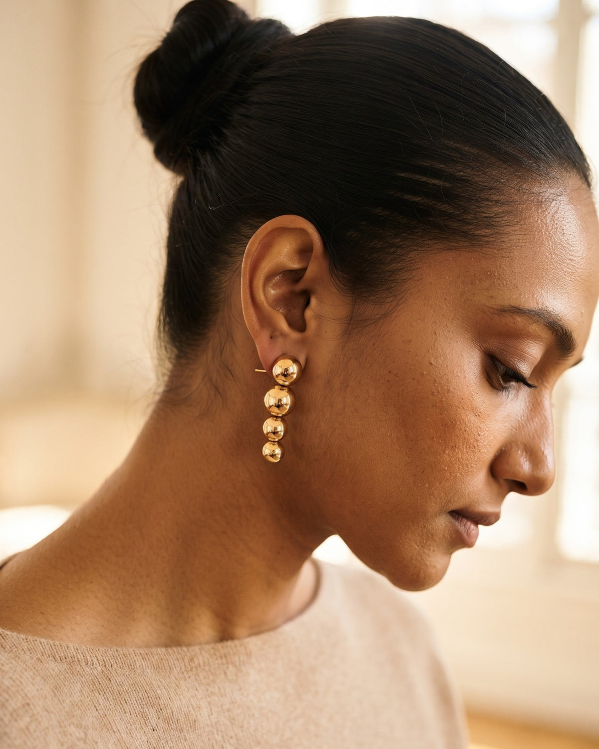 Luna Graduated Ball Drop Earrings